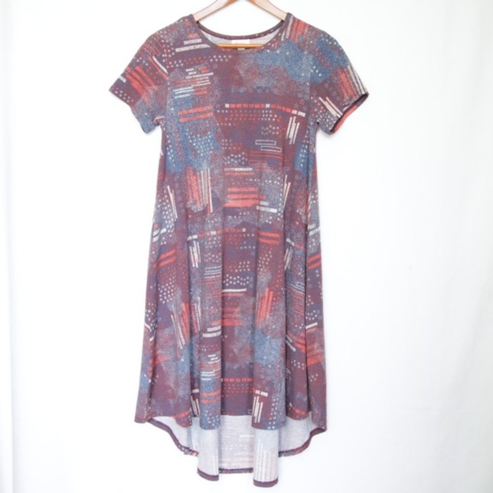 Lularoe Carly Dress Red Blue  Patriotic size XS